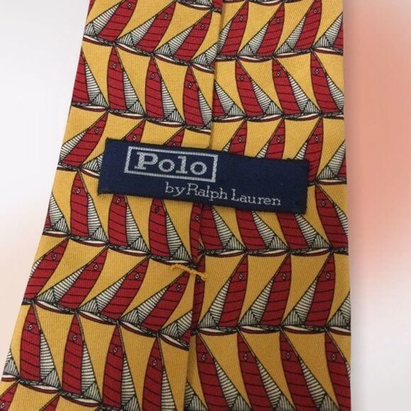 Polo by Ralph Lauren 100% Silk Sailboat Tie - Picture 5 of 8